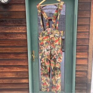 Vintage Swiss Military Field Trousers M70 Combat Alpenflage Camo Overalls 34x30